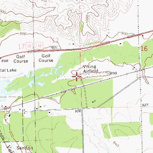 Topographic Map of Brion Memorial Airport, WI