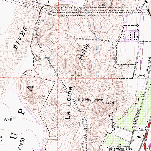 Topographic Map of La Loma Hills, CA
