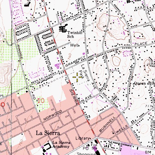 Topographic Map of La Sierra Park, CA