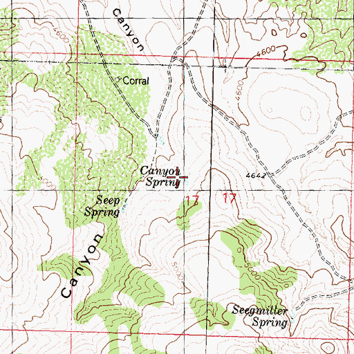 Topographic Map of Canyon Spring, AZ