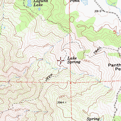 Topographic Map of Lake Spring, CA
