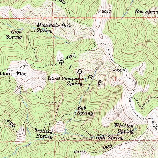 Topographic Map of Land Company Spring, CA
