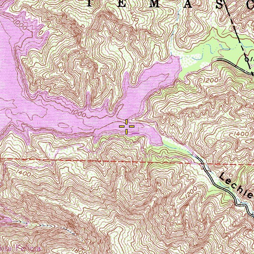 Topographic Map of Lechler Canyon, CA