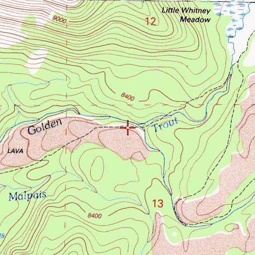 Topographic Map of Left Stringer, CA