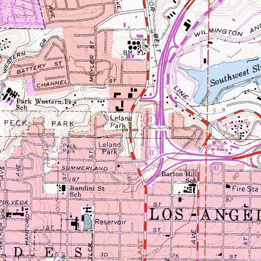 Topographic Map of Leland Park, CA