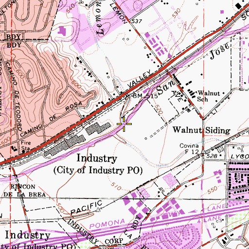 Topographic Map of Lemon Creek, CA