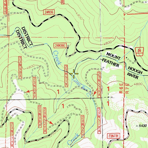 Topographic Map of Letterbox Creek, CA