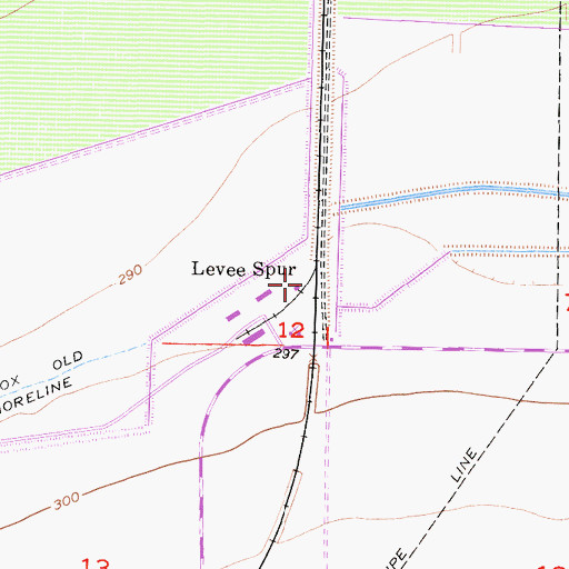 Topographic Map of Levee Spur, CA