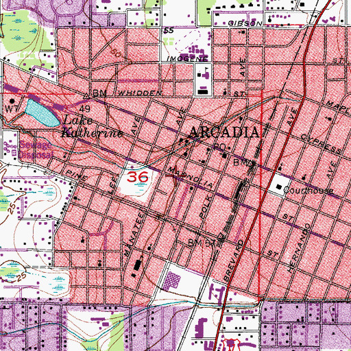 Topographic Map of Elizabeth Baptist Church, FL