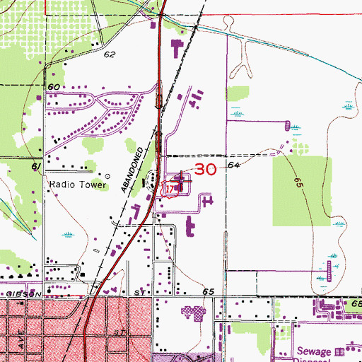 Topographic Map of First Baptist Church of Arcadia, FL