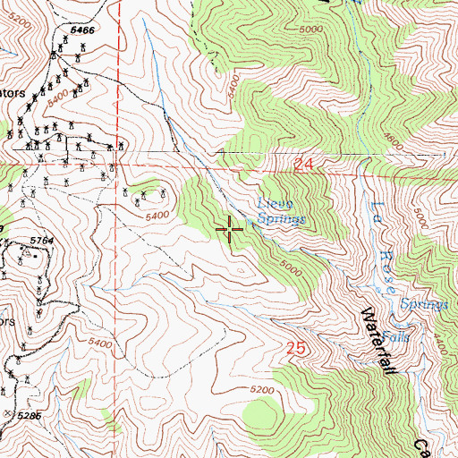 Topographic Map of Lieva Springs, CA