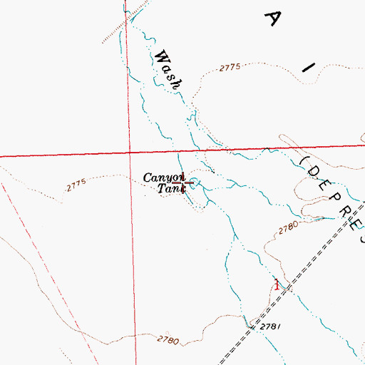 Topographic Map of Canyon Tank, AZ