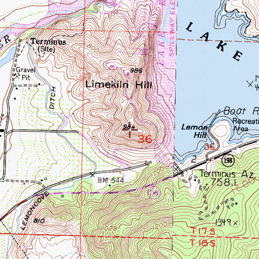 Topographic Map of Limekiln Hill, CA