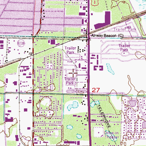 Topographic Map of Windsong Mobile Village, FL