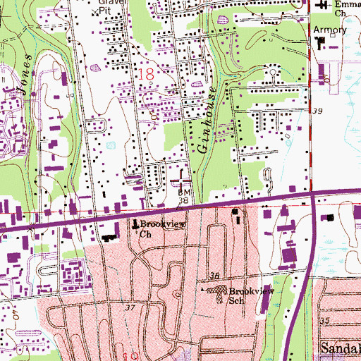 Topographic Map of Brookview Trailer Park, FL