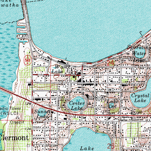 Topographic Map of Clermont Post Office, FL