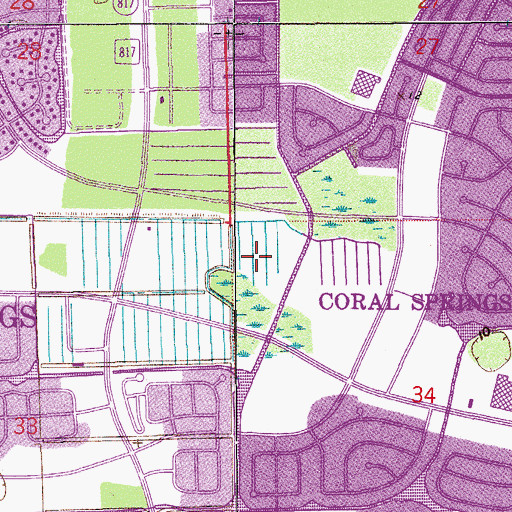 Topographic Map of Coral Square Mall Shopping Center, FL