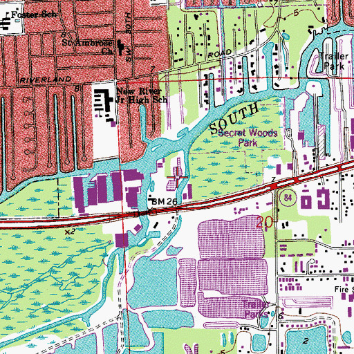 Topographic Map of Roscioli Yachting Center Marina, FL