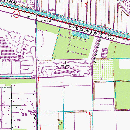 Topographic Map of Park City West Mobile Home Park, FL