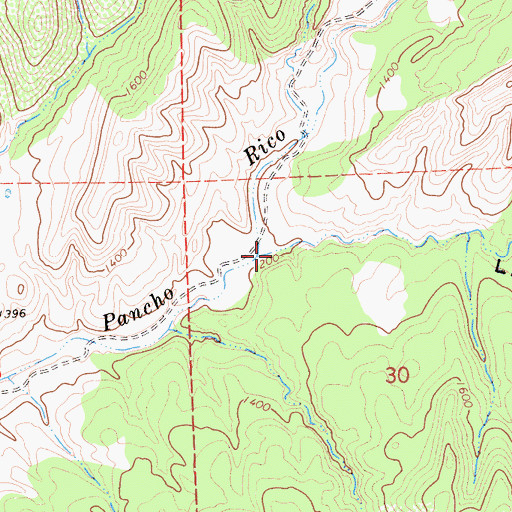 Topographic Map of Little Bitterwater Canyon, CA