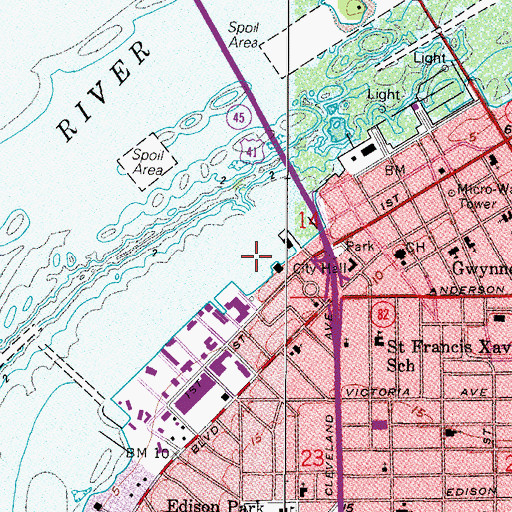 Topographic Map of Centennial Harbor Marina, FL