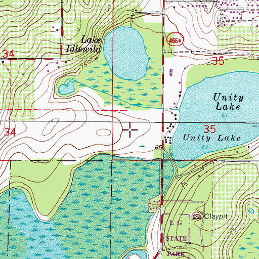 Topographic Map of Lake Griffin Isles Mobile Home Park, FL