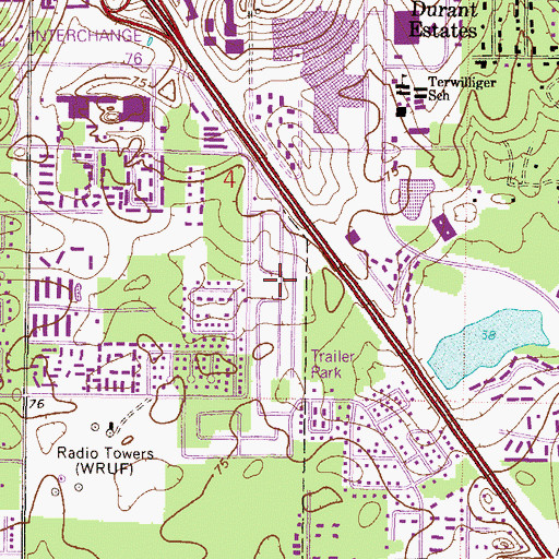 Topographic Map of Clayton Estates Mobile Home Park, FL