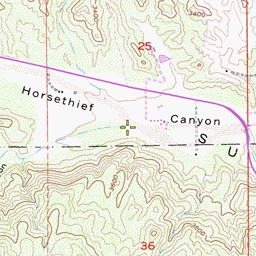 Topographic Map of Little Horsethief Canyon, CA