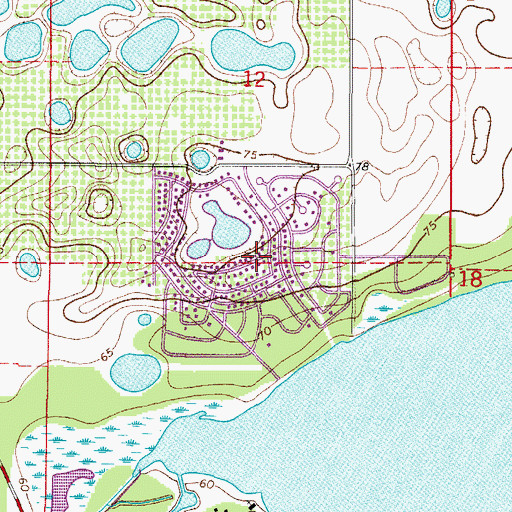 Topographic Map of Sunlake Estates Mobile Park, FL
