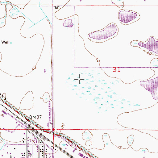 Topographic Map of Grasslands Golf and Country Club, FL