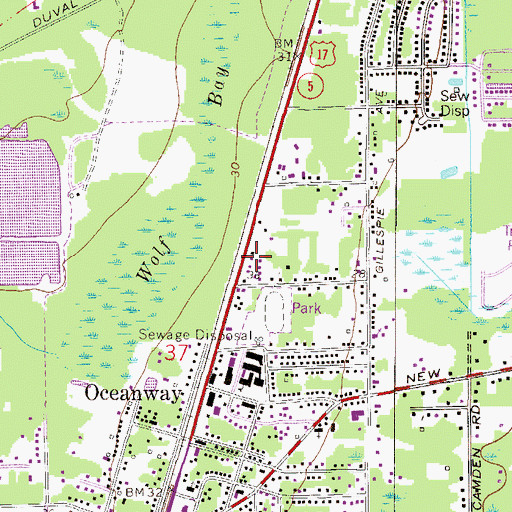 Topographic Map of Deloach Trailer Park, FL