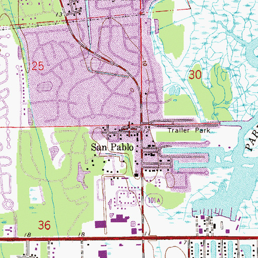 Topographic Map of Van Zile Mobile Home Park, FL