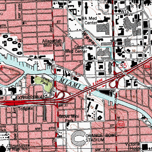 Topographic Map of Mahi Shrine Auditorium, FL
