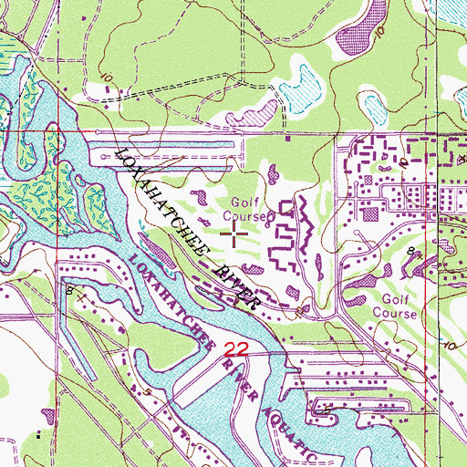 Topographic Map of Hobe Sound Golf Club, FL