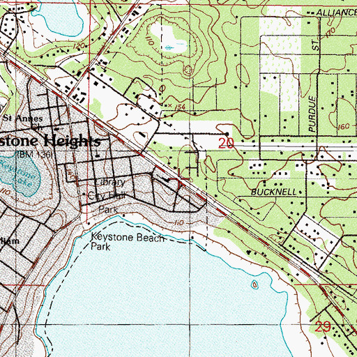 Topographic Map of Community Hope Church of God, FL