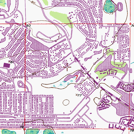 Topographic Map of Buena Ventura Lakes Post Office, FL