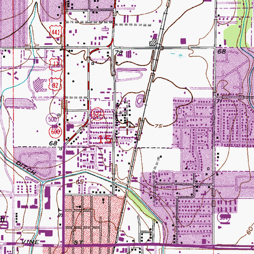 Topographic Map of Kissimmee Church of God in Christ, FL
