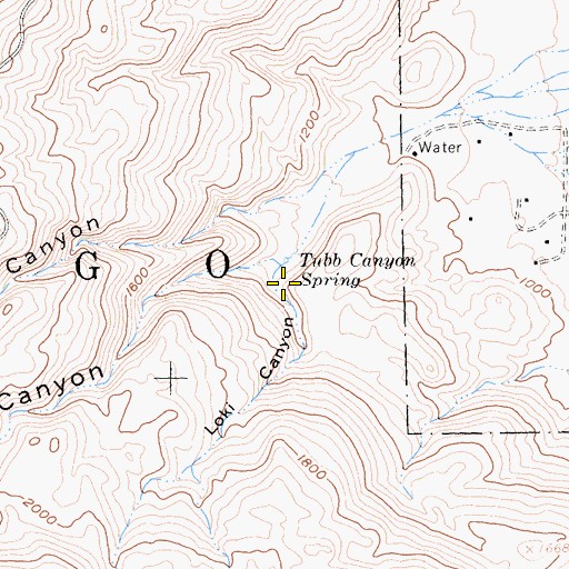 Topographic Map of Loki Canyon, CA