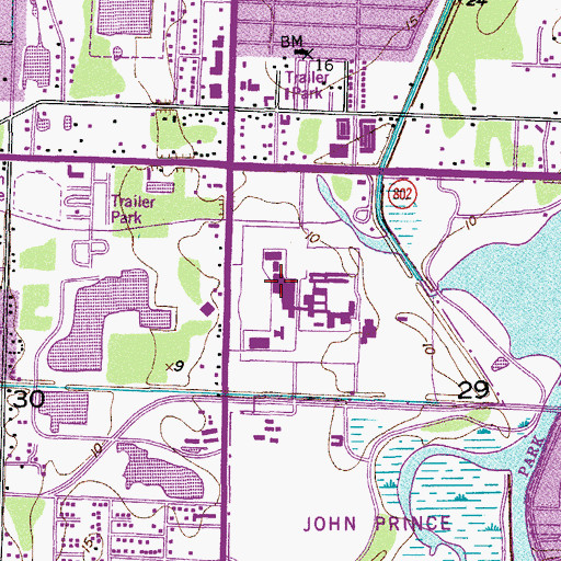 Topographic Map of Palm Beach Community College at Lake Worth Philip O Lichtblau Allied Health Building, FL