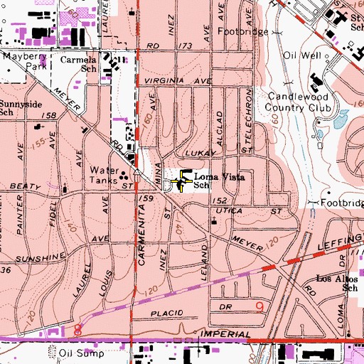 Topographic Map of Loma Vista Elementary School, CA