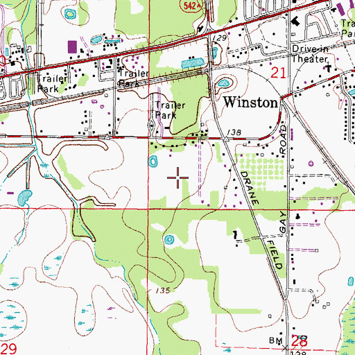 Topographic Map of Oakmont Mobile Home Park, FL