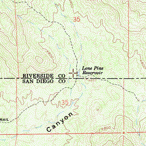 Topographic Map of Lone Pine Reservoir, CA