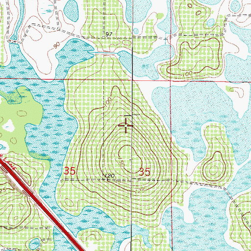 Topographic Map of Lakes at Sandridge Golf Club, FL