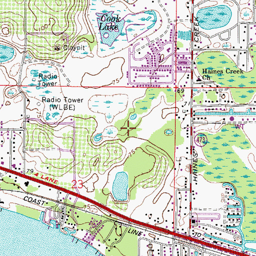 Topographic Map of Lakes at Leesburg Mobile Home Park, FL