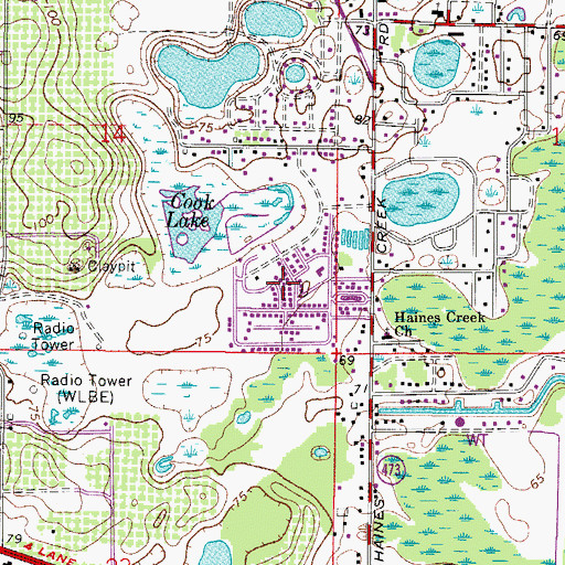Topographic Map of Molokai Cooperative Mobile Home Park, FL