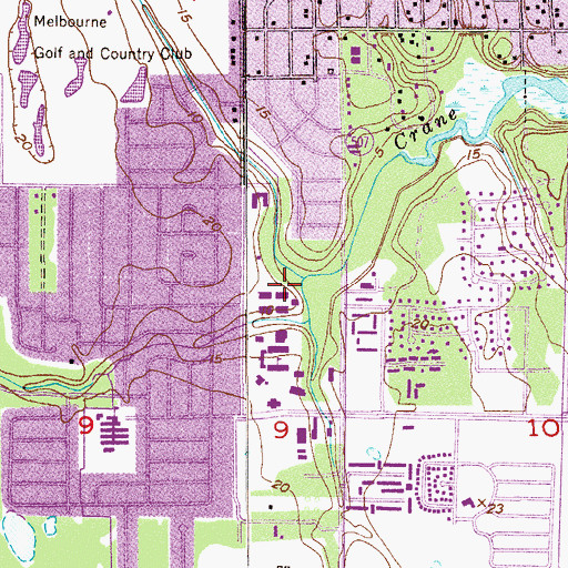 Topographic Map of Florida Institute of Technology Campbell Hall, FL