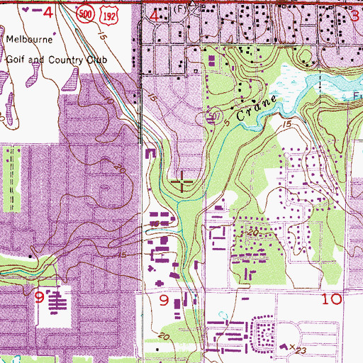 Topographic Map of Florida Institute of Technology Columbia Village, FL