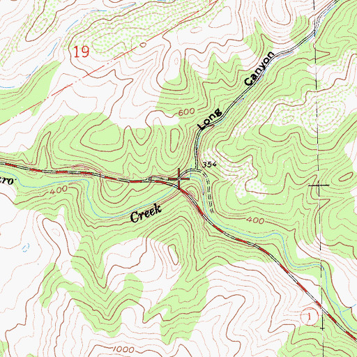 Topographic Map of Long Canyon, CA