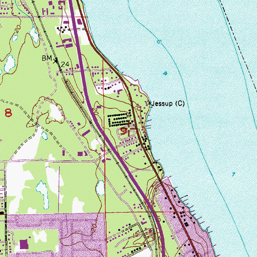 Topographic Map of Rocky Water Park Mobile Home Park, FL