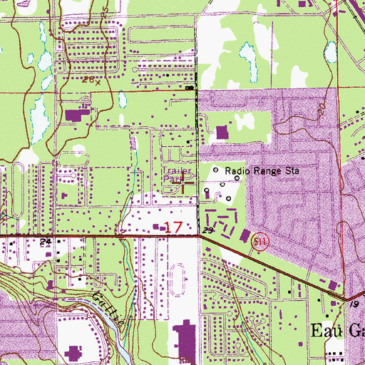 Topographic Map of Shady Oak Mobile Home Park, FL